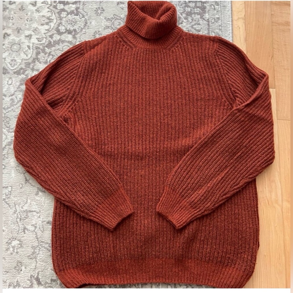 Gran Sasso Brick Red Turtleneck Sweater